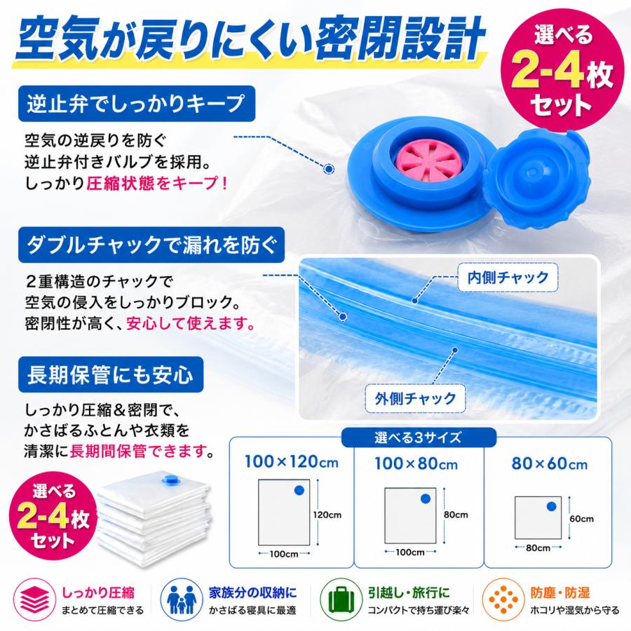 圧縮袋 布団 旅行用 衣類 ふとん 旅行 掃除機 不要 吸引機 ポンプ 敷布団 手動式ポンプ 収納 特大 大 中 小 布団収納袋 ふとん収納 大掃除 衣替え 引っ越し 真空 |  | 17