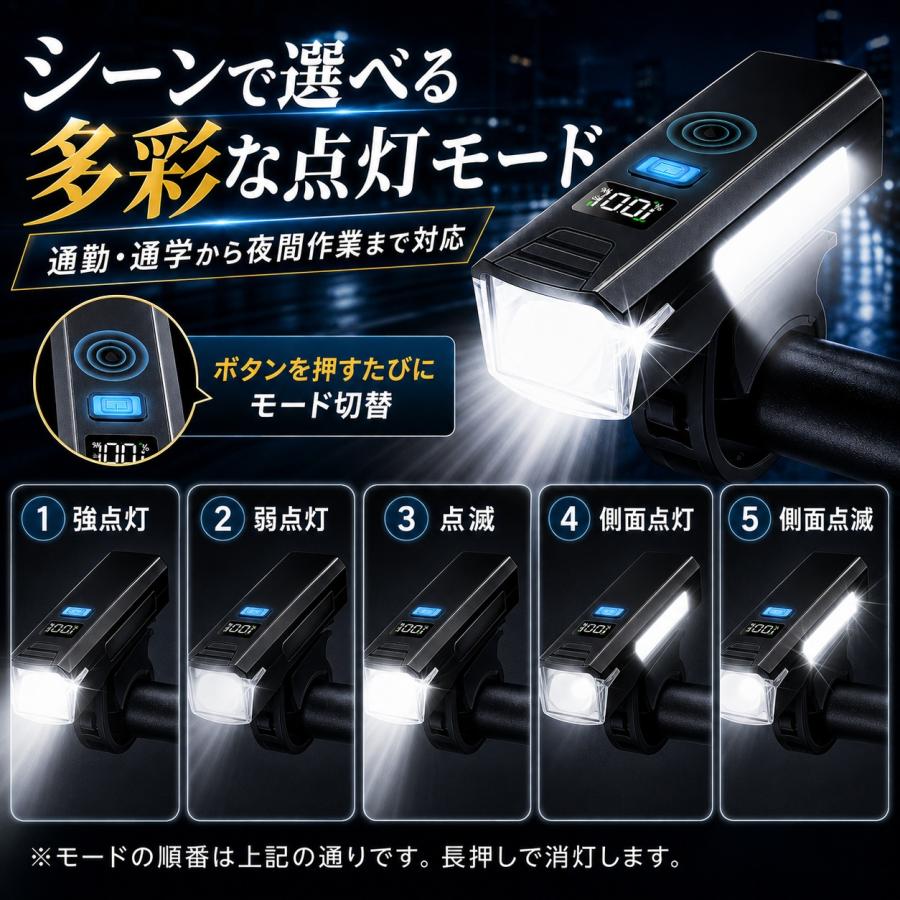 自転車 ライト 自転車ライト LED 明るい 充電式 オートライト 防水 最強 自動 USB 後付け 自動点灯 LEDライト ホルダー 懐中電灯 ハンドライト |  | 06