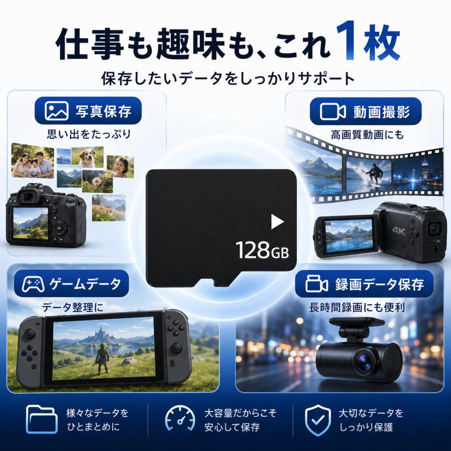 マイクロSDカード 128GB SDカード micro ニンテンドー スイッチ ドラレコ ドローン Nintendo Switch メモリー SDXC UHS-I U3 Class10 日本製 4K |  | 11