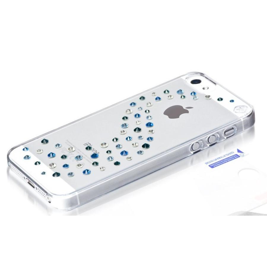 スマホケース カバー iPhoneSE(第一世代) 5 5s Bling My Thing スワロフスキー クリアー  スクリーンプロテクター クロス ブルーミックス |  | 01