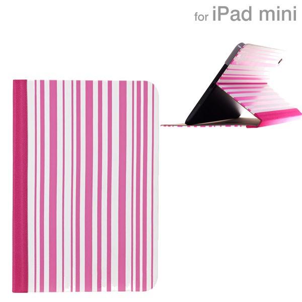 タブレットケース カバー iPad mini OZAKI ピンク ソフト ストライプ OZAKI [Apple(SoftBank/au) iPad mini専用] O coat Pattern iPad miniケース(ストライピー) |  | 01