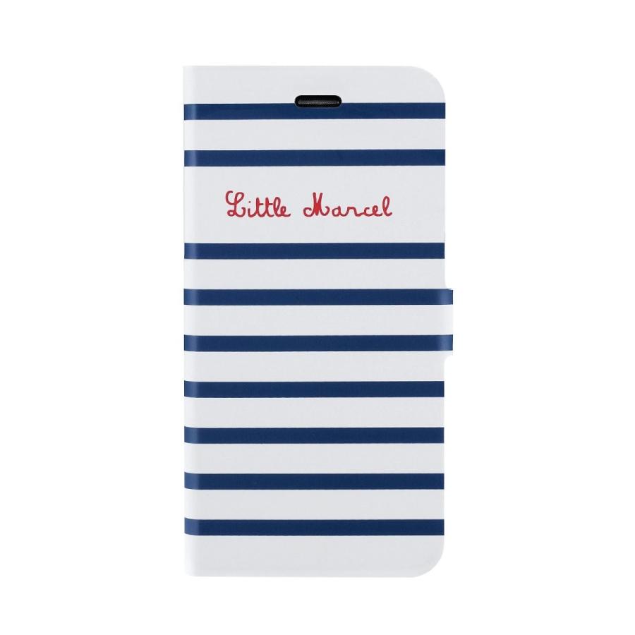 スマホケース カバー iPhone6 6s iChic Gear Little Marcel ブルー 青 手帳型 フリップ 合成皮革 PU レザー ボーダー Folio Marin LMIP6F05 | 