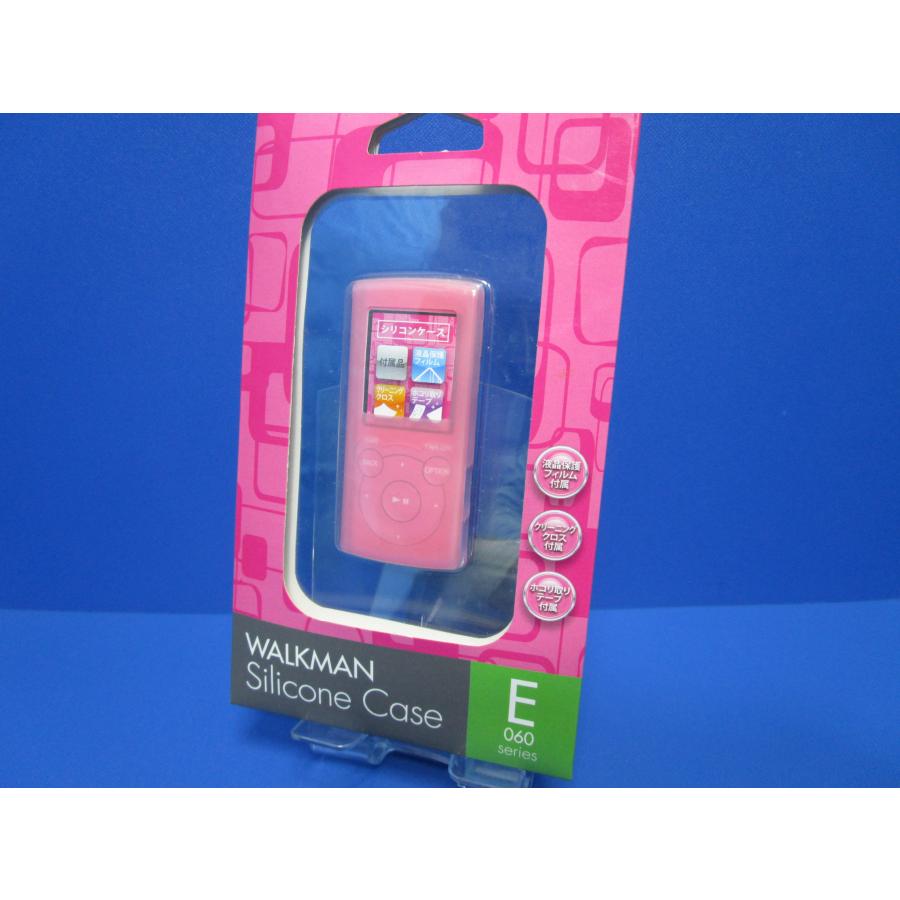 正規通販】 イーサプライズ Walkmanウォークマン E060シリーズ用 ピンク（液晶保護フィルム クロス付属）ESWME060CA(PK) シリコン  ケース ポータブルオーディオアクセサリー