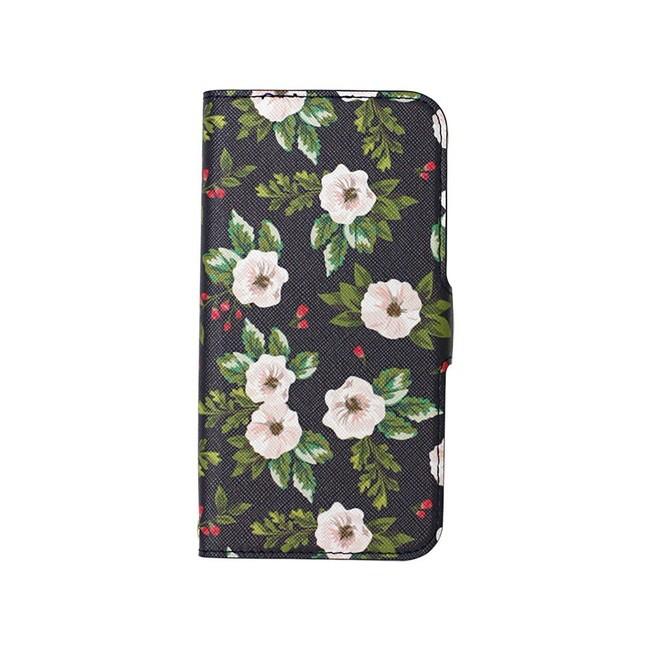【在庫処分】 エアージェイ iPhoneX iPhoneXs (5.8インチ) 手帳型 ケース 花柄  ブラック フラワー AC-P8-FG BK | 