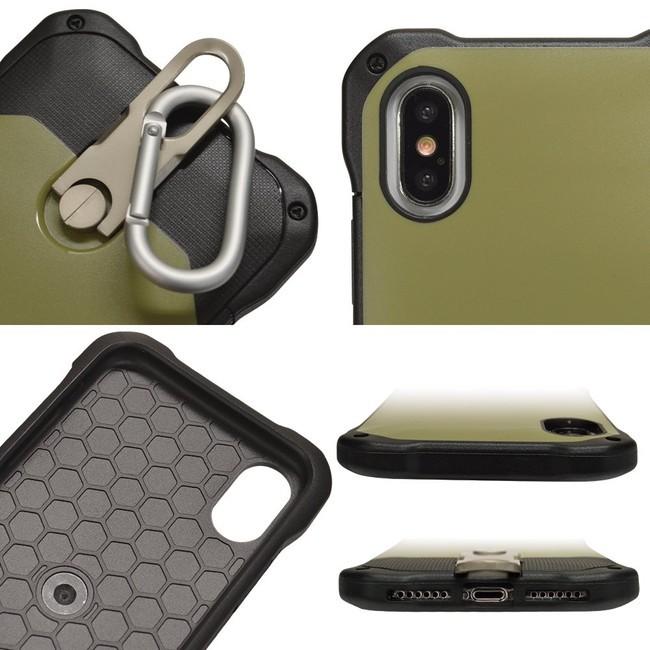 【在庫処分】 ラスタバナナ iPhoneX iPhoneXs (5.8インチ)  ケース カバー ハイブリッド スタンド機能付き カラビナ ベージュ アイフォン |  | 03