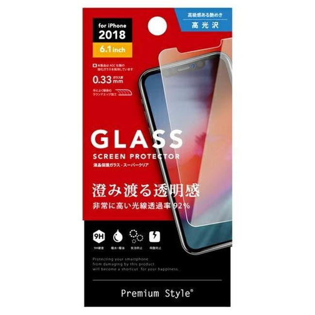 Premium Style iPhone11 iPhoneXr（6.1インチ）液晶保護ガラス スーパークリア PG-18YGL01 | 
