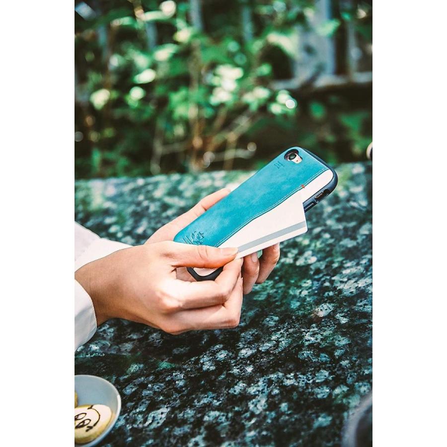Natural design iPhone 8PLUS 7PLUS （5.5インチ） 衝撃吸収背面ケース FLAMINGO Blue カードホルダー付 フラミンゴ ブルー |  | 02