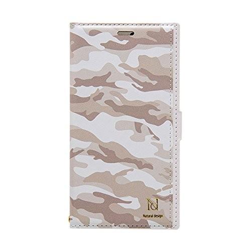 【在庫処分】 NATURAL design iPhoneX Xs (5.8インチ) 手帳型ケース カラフルカモ WHITE ホワイト ストラップ付 カードポケット | 