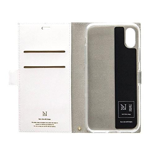 【在庫処分】 NATURAL design iPhoneX Xs (5.8インチ) 手帳型ケース カラフルカモ WHITE ホワイト ストラップ付 カードポケット |  | 02
