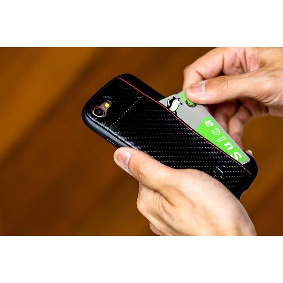 Natural design iPhone 8PLUS 7PLUS （5.5インチ） 衝撃吸収背面ケース FLAMINGO Black x Red カードホルダー付 フラミンゴ |  | 02