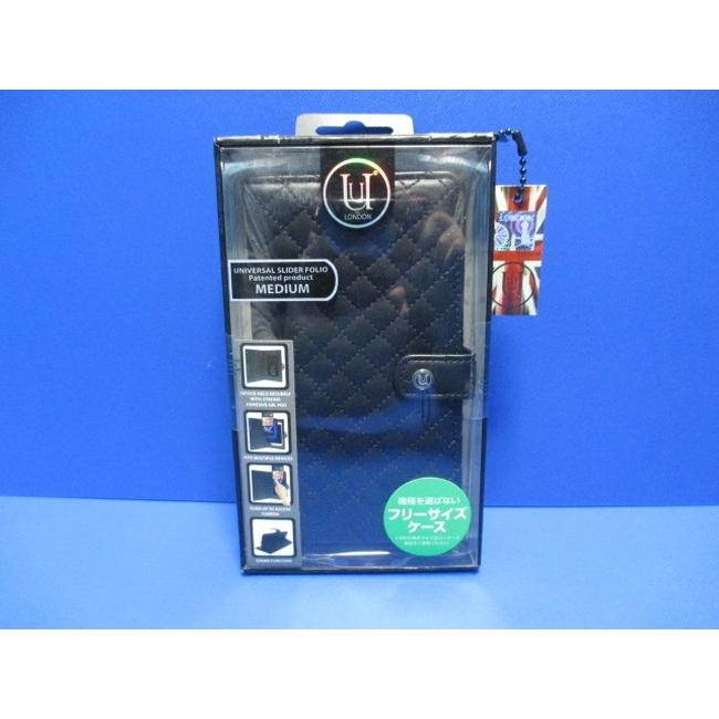 【在庫処分】UUNIQUE LONDON iPhoneSE第2世代 iPhone8 iPhone7 （4.7インチ）手帳型ケース ブラック PUレザー スライド式ケースＭサイズ | 