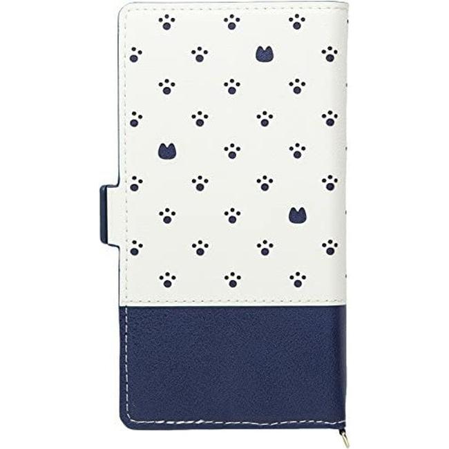 Natural Design マルチタイプ 手帳型 ケース Minette Navy ネイビー スライド式 約4.5〜5.2インチ適合 約74x148x11mm以下 多機種に対応 |  | 01