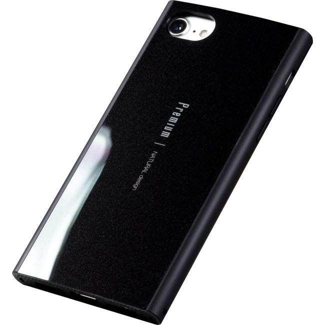 在庫処分品 Natural design iPhoneSE第2世代 iPhone8/7 (4.7インチ)兼用 衝撃吸収 背面ケース ブラック Premium Black iP7-PRE02 | 