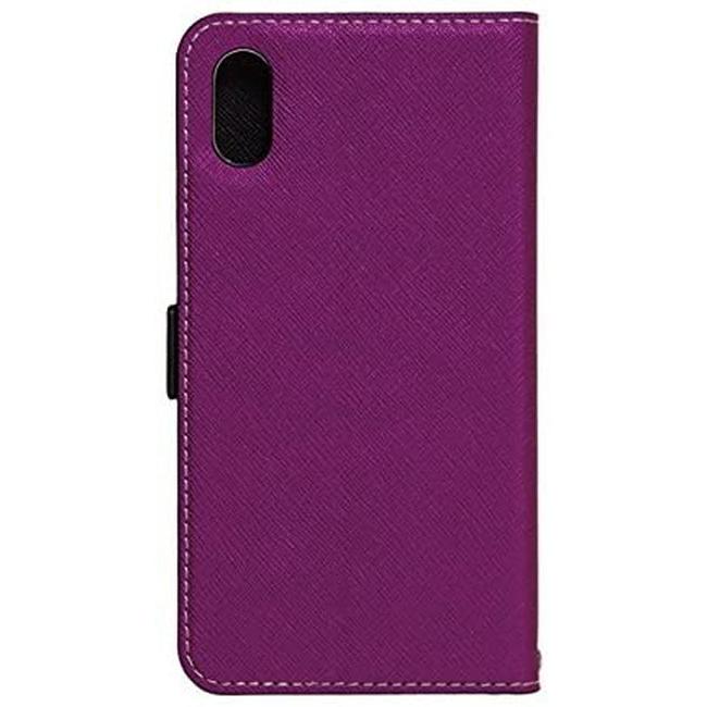 NATURAL design iPhoneX Xs (5.8インチ) 手帳型 ケース iColor Purple パープル  PUレザー カードポケット付 ハンドストラップ付｜sumacen｜02