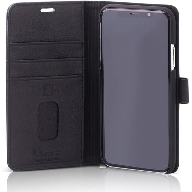iPhoneXs iPhoneX ケース（5.8インチ）本革 手帳型 ケース ブラック Genuine Leather スライド式 カードポケット スタンド機能付き |  | 02