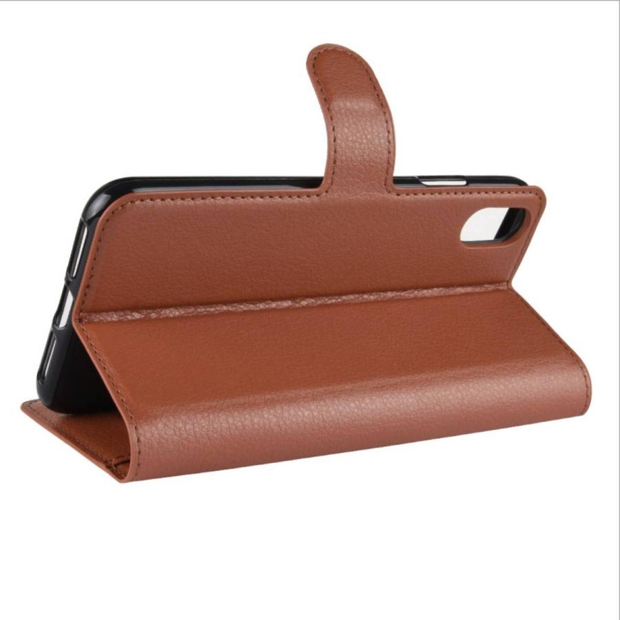 iPhoneXs iPhoneX ケース（5.8インチ）シンプル 手帳型 ケース ブラウン 手触り良い上質感PUレザー スリム カードポケット スタンド |  | 02