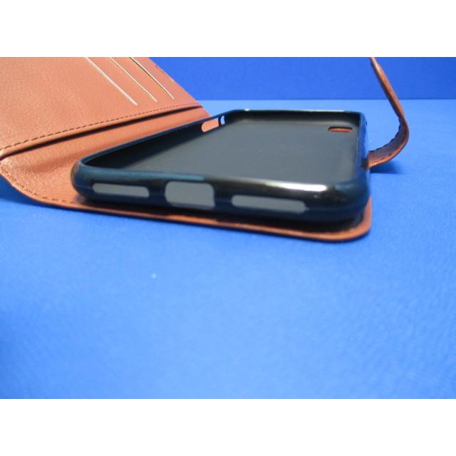iPhoneXs iPhoneX ケース（5.8インチ）シンプル 手帳型 ケース ブラウン 手触り良い上質感PUレザー スリム カードポケット スタンド |  | 05