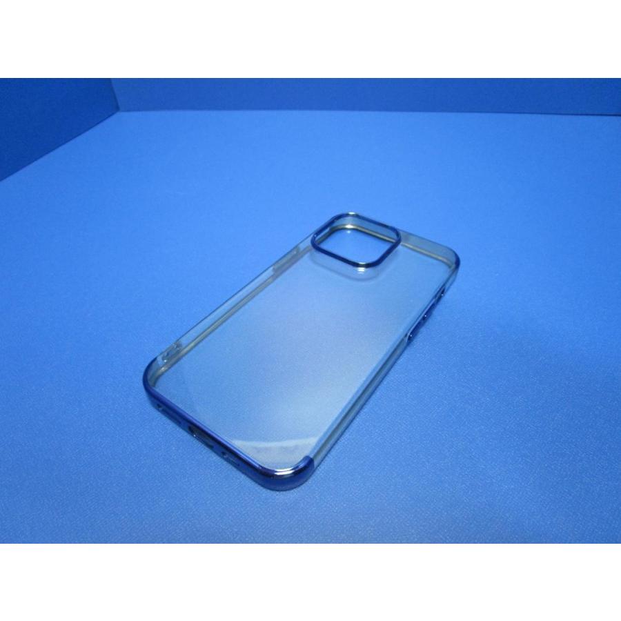 在庫処分 iPhone13Pro 6.1インチ ケース  クリアー ブルー TPU アルミ |  | 01