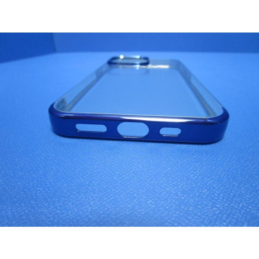 在庫処分 iPhone13Pro 6.1インチ ケース  クリアー ブルー TPU アルミ |  | 05