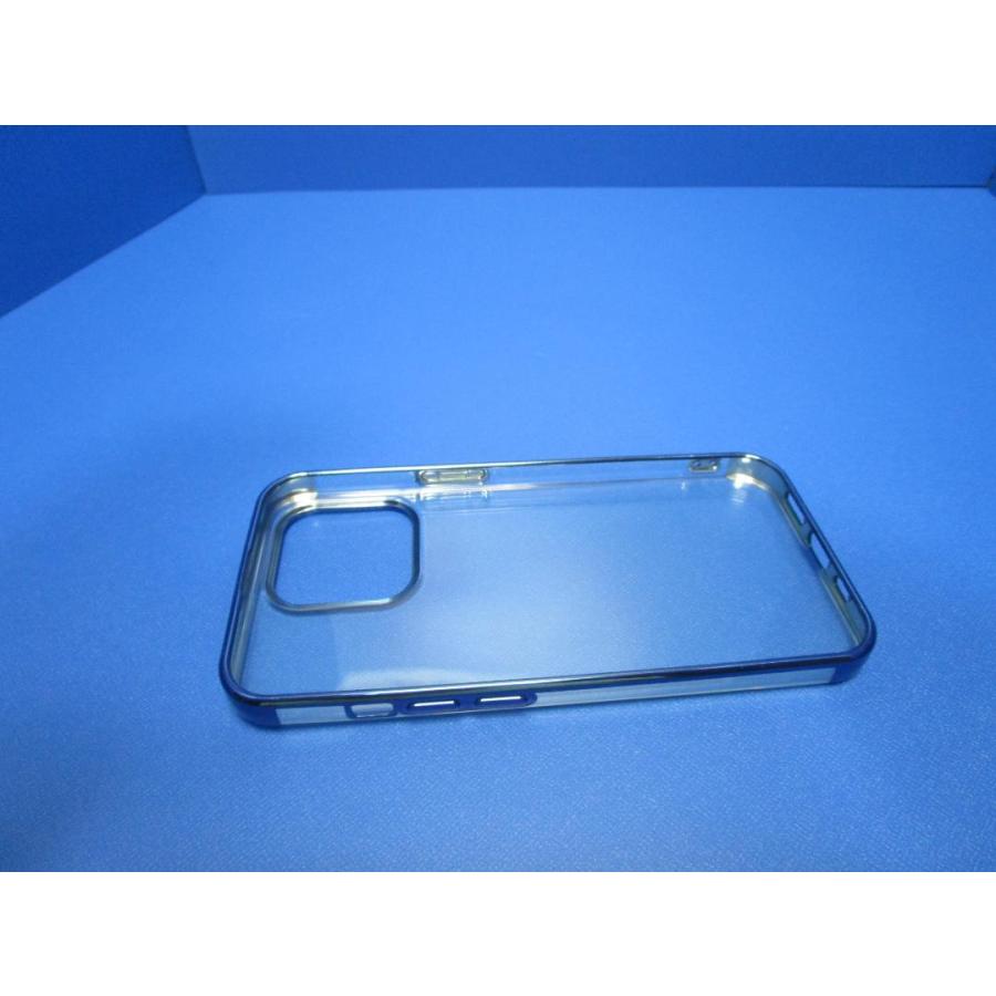 在庫処分 iPhone13Pro 6.1インチ ケース  クリアー ブルー TPU アルミ |  | 06