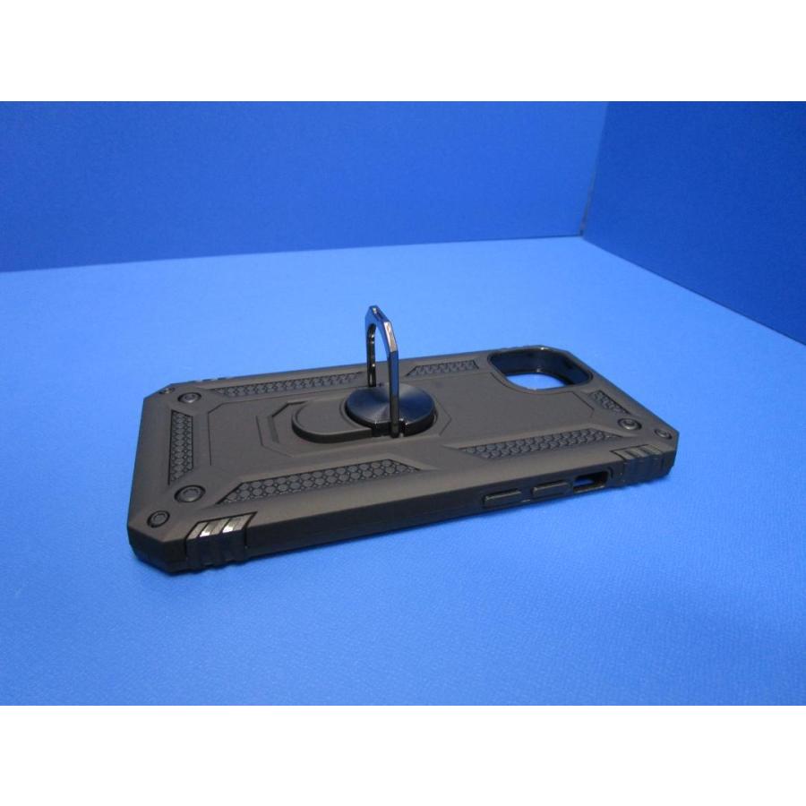 在庫処分 iPhone13mini 5.4インチ  スマホリング一体型 ケース カバー フィンガーリング一体型 ブラック |  | 03