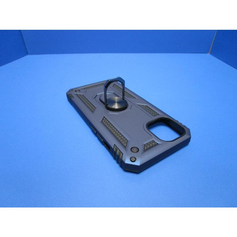 在庫処分 iPhone13 6.1インチ  スマホリング一体型 ケース カバー フィンガーリング一体型 ブルー |  | 05