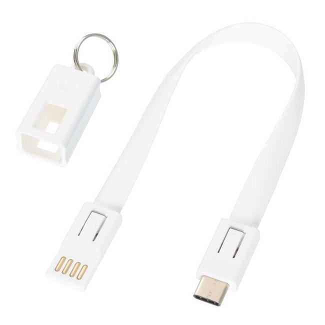 在庫処分 ETSUMI／エツミ 緊急時の予備●USB Type-C⇔USB 2A ケーブル 20cm  キーホルダ−型 ホワイト |  | 05