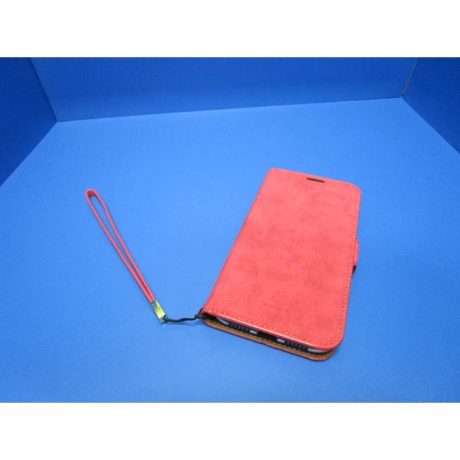 在庫処分 SIMPLE SUEDE iPhone11 (6.1インチ)  手帳型 ケース   レッド 上質PUレザー  ストラップ付属 スタンド機能 カードポケット |  | 02