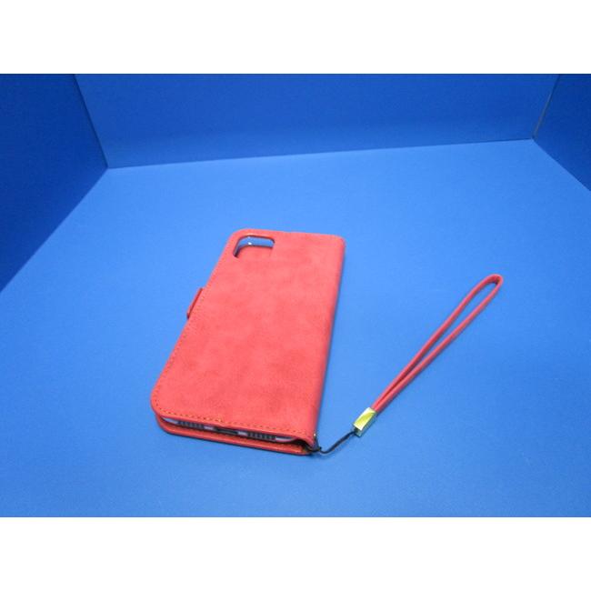 在庫処分 SIMPLE SUEDE iPhone11 (6.1インチ)  手帳型 ケース   レッド 上質PUレザー  ストラップ付属 スタンド機能 カードポケット |  | 03