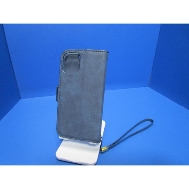 在庫処分 SIMPLE SUEDE iPhone12mini (5.4インチ)  手帳型 ケース  ブルー 上品質PUレザー  ストラップ付属 スタンド機能 カードポケット |  | 01