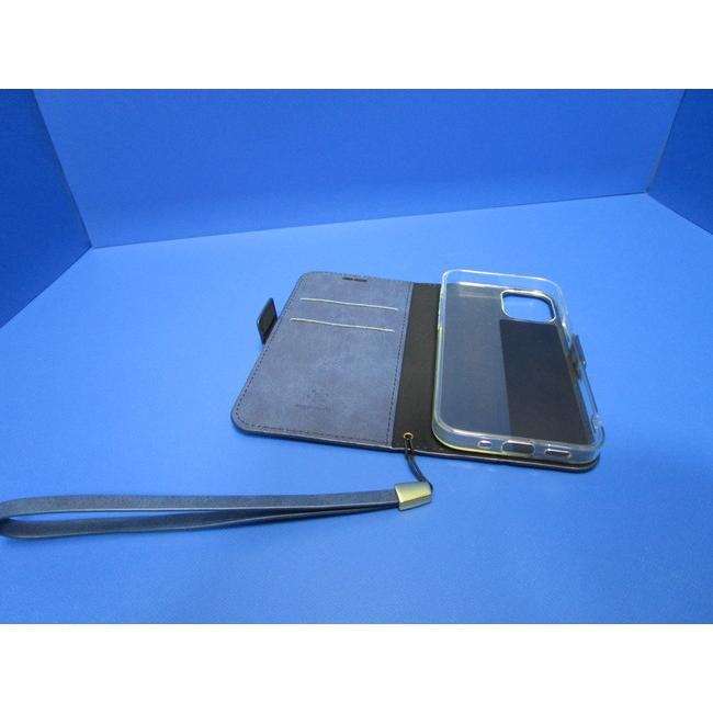 在庫処分 SIMPLE SUEDE iPhone12mini (5.4インチ)  手帳型 ケース  ブルー 上品質PUレザー  ストラップ付属 スタンド機能 カードポケット |  | 04