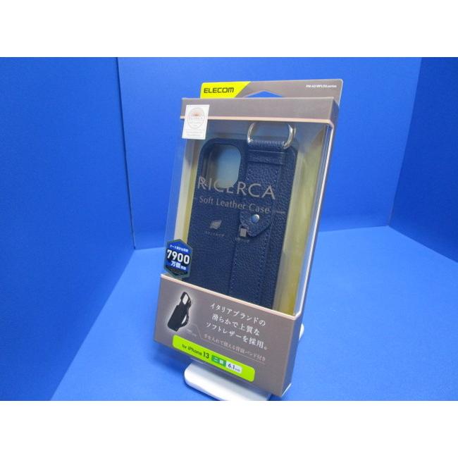 ELECOM エレコム イタリアブランド/CORONET社製 PUレザー iPhone 13 ケース オープン  RICERCA(Coronet)  ロイヤルネイビー PM-A21BPLOILNV | 