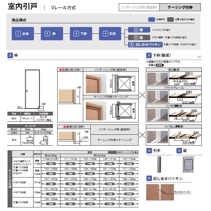 ラシッサ S 室内引戸 片引き戸 標準尺度印字機 V軌跡操作手順 ダイアログボックス LAH ケーシング付枠 1220/1320/1420/1620/1820