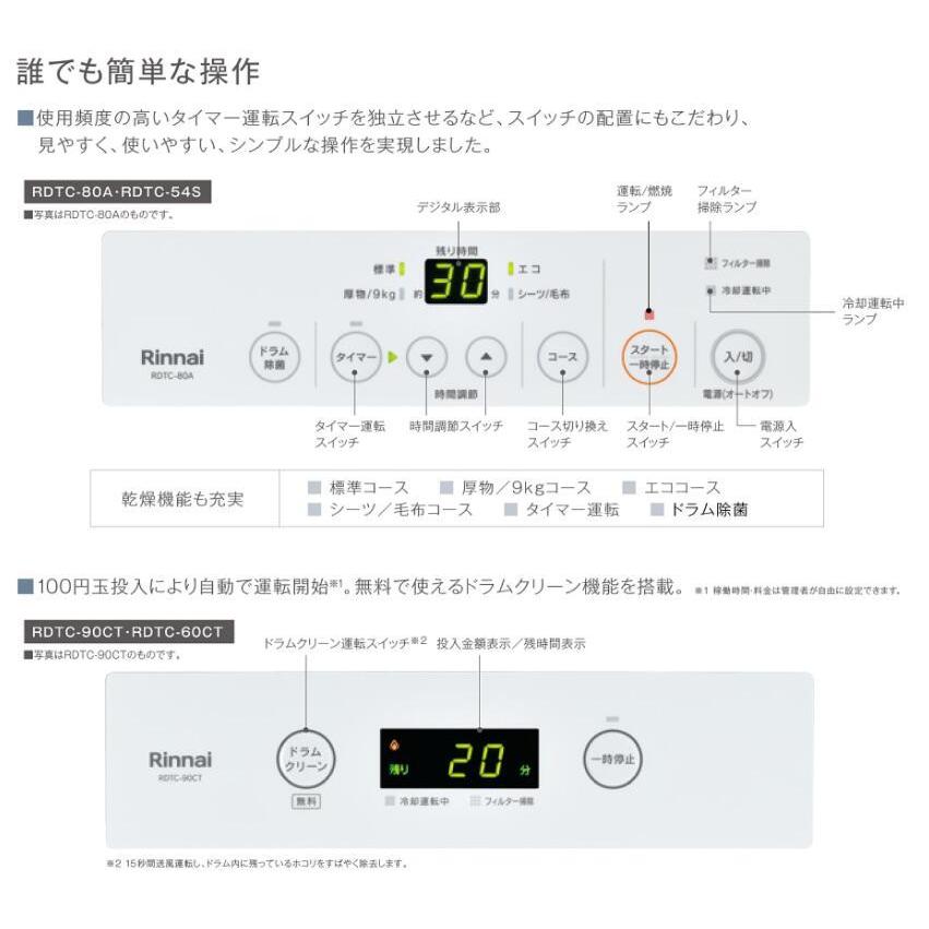RDTC-80A 乾太くん 都市ガス リンナイ 業務用衣類乾燥機 幹太くんの画像
