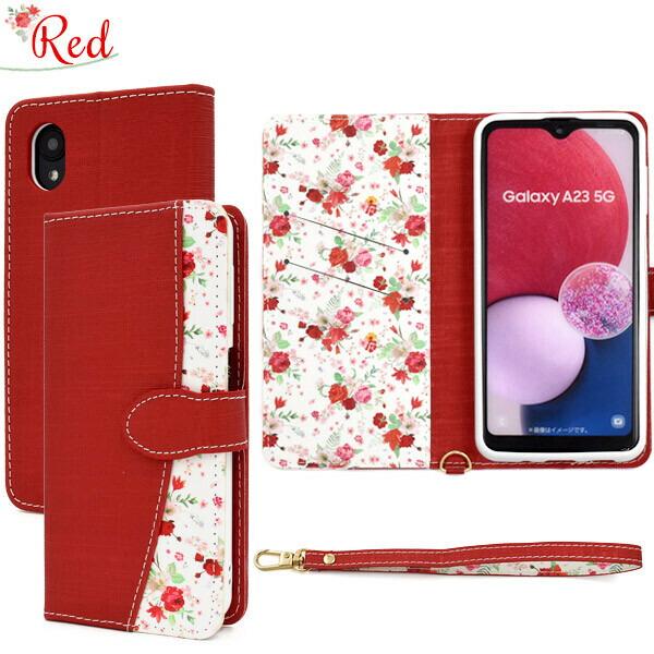 galaxy a23 5g ケース 手帳型 sc-56c scg18 手帳 sc56c 手帳型ケース ストラップ付き 花柄 花模様 フラワー ゆり バラ 薔薇 百合 ギャラクシーa23 可愛い |  | 09