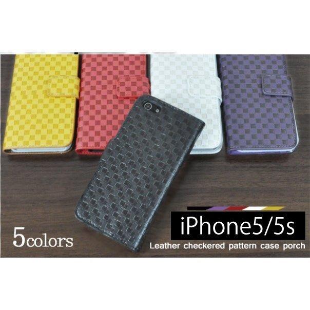 iphone se ケース 手帳型 かわいい iphone5s 手帳型ケース iphonese カバー 市松模様 チェック柄 スマホケース スマホカバー | 