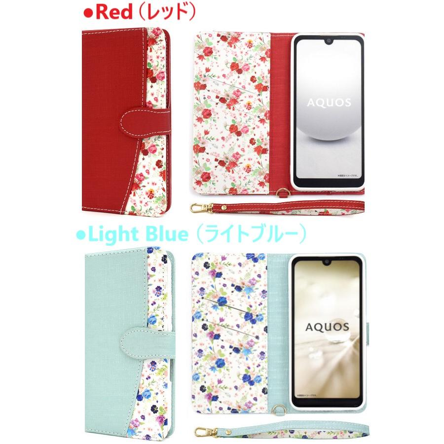 aquos wish5 wish4 ケース 手帳型 花柄 おしゃれ wish3 wish2 かわいい ストラップ アクオスwish4 スマホケース sh-53d  アクオスwish5 sh-52e a402sh カード |  | 10