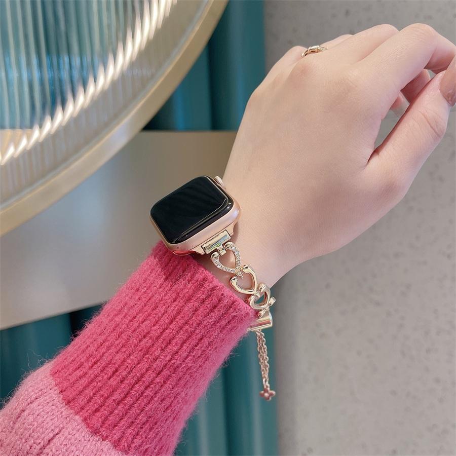 apple watch バンド レディース ステンレス ハート形 アップルウォッチ 