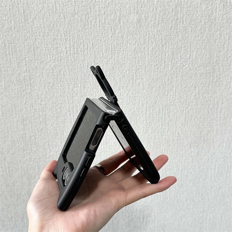 galaxy z flip6 ケース 猫耳ケース 可愛い flip5 リング付き 刺繍