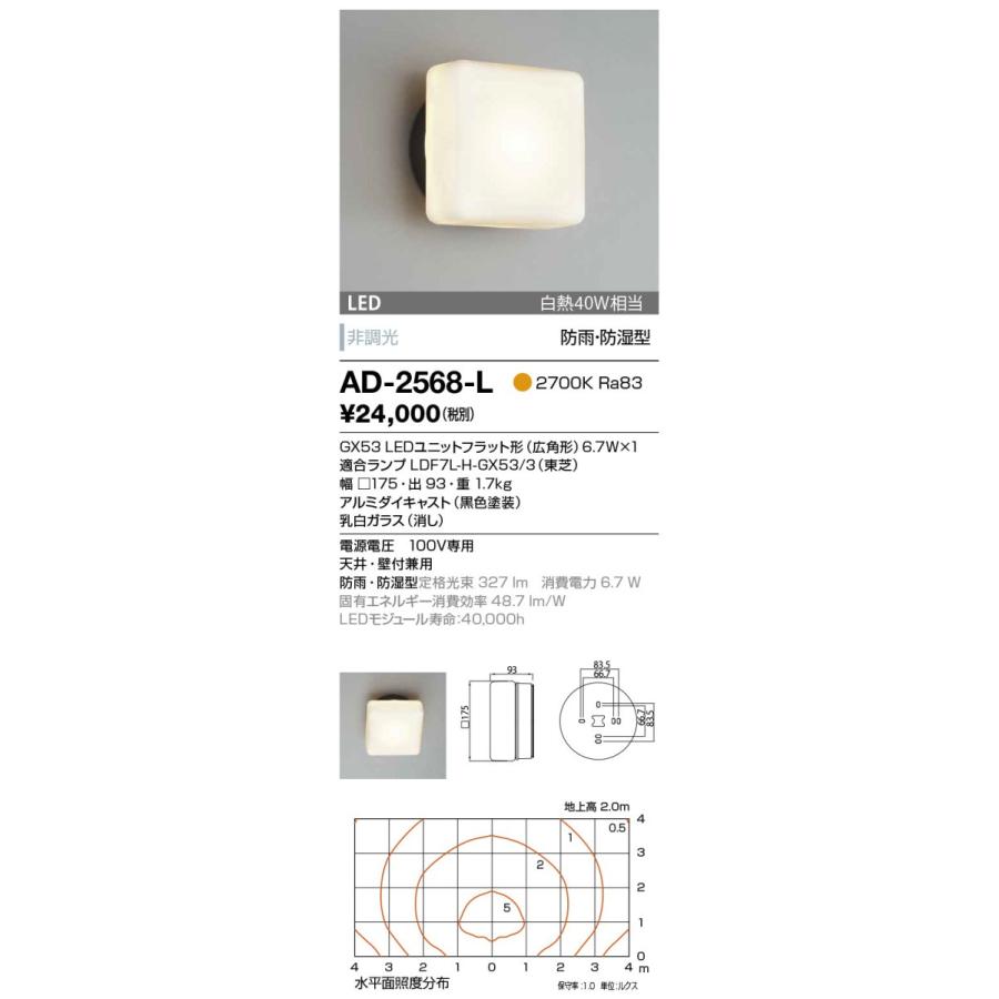 山田照明　ポーチ灯　電球色　非調光　AD-2568-L