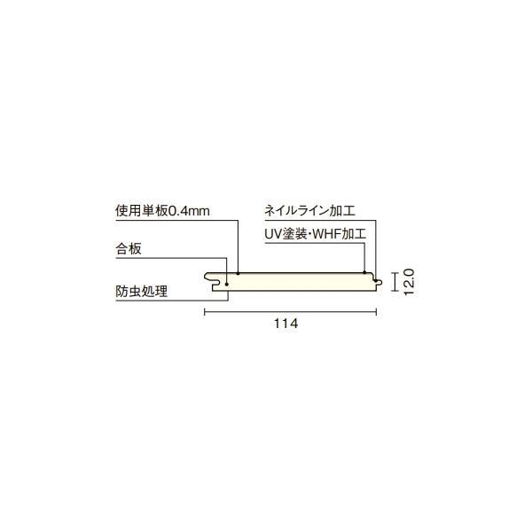 ウッドワン 縁甲板 フロング 松シリーズ WHF旭松ワイド マツ科 米ツガ単板 長さ3930mm FHD011SRの画像