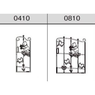 LIXIL ディズニー 門扉 プーさん 親子開き 角門柱式 ブラック 0410+0810サイズ 受注生産品 KZMBFCF0BA〜KZMBFKF0BA
