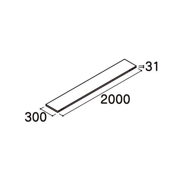 LIXIL（リクシル） 収納ヴィータス 一枚棚 幅2000×奥行300mm パレット
