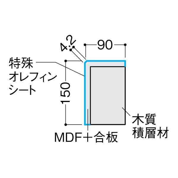 大建工業 トリニティ玄関造作材 上り框(芯あり) 長さ2950mm 1本入 YNZ63-23_2