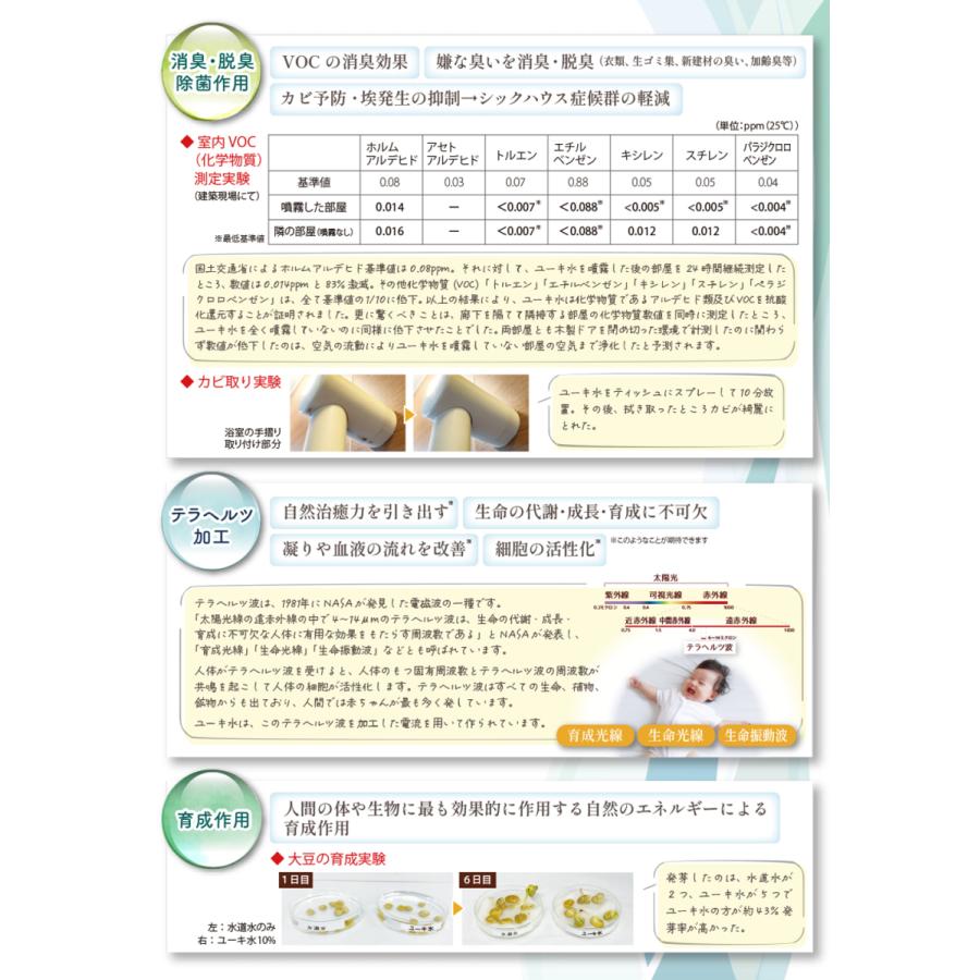 新しくなりました『YUKIウォーター』 100ml　詰替用　抗酸化作用による代謝アップ・エイジングケア　消臭に ０宣言の家 テラヘルツ鉱石　 遠赤外線 |  | 04