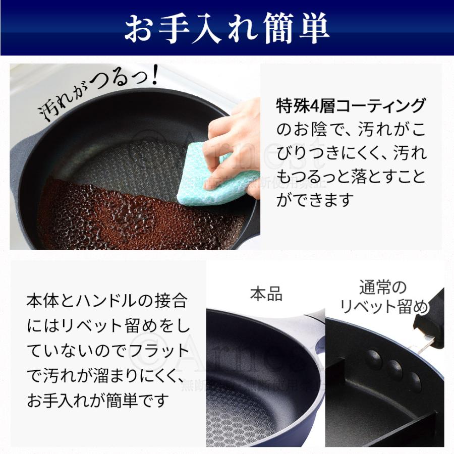 フライパン 28cm 軽量 ガス火 ベルフィーナライトプレミアム くっつかいない PFOAフリー A-78082 | アーネスト | 04
