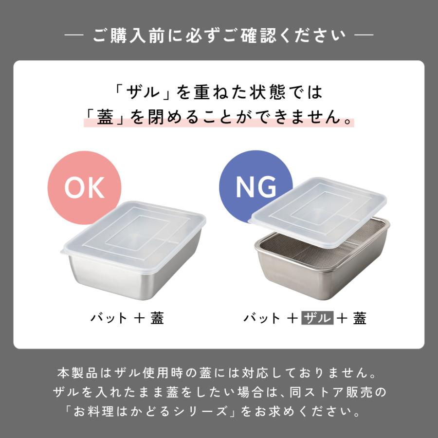 アーネスト（Arnest） 蓋付き深型ステンレスバット・角型ザルセット