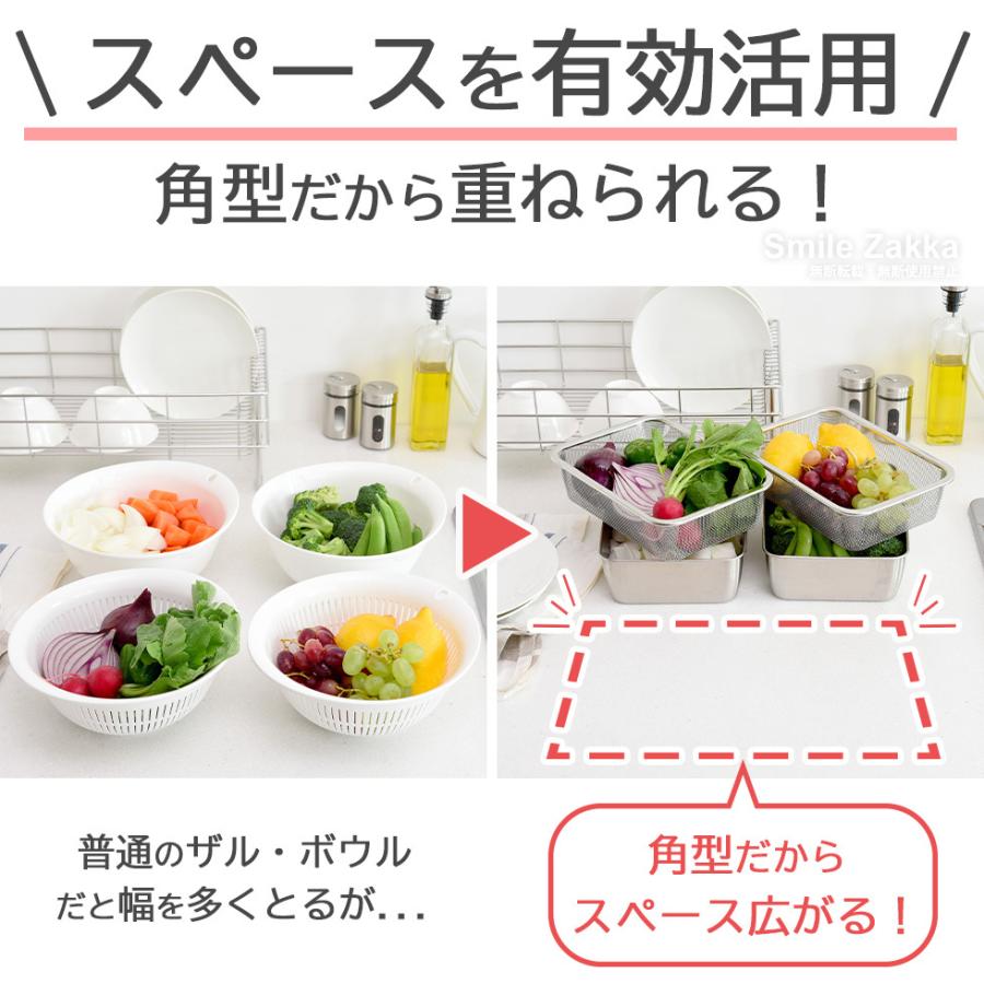 アーネスト（Arnest） 蓋付き深型ステンレスバット・角型ザルセット