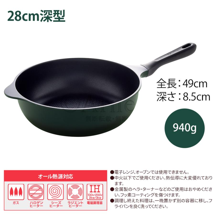 アーネスト（Arnest） IH フライパン 深型 28cm ふっ素コーティング IH