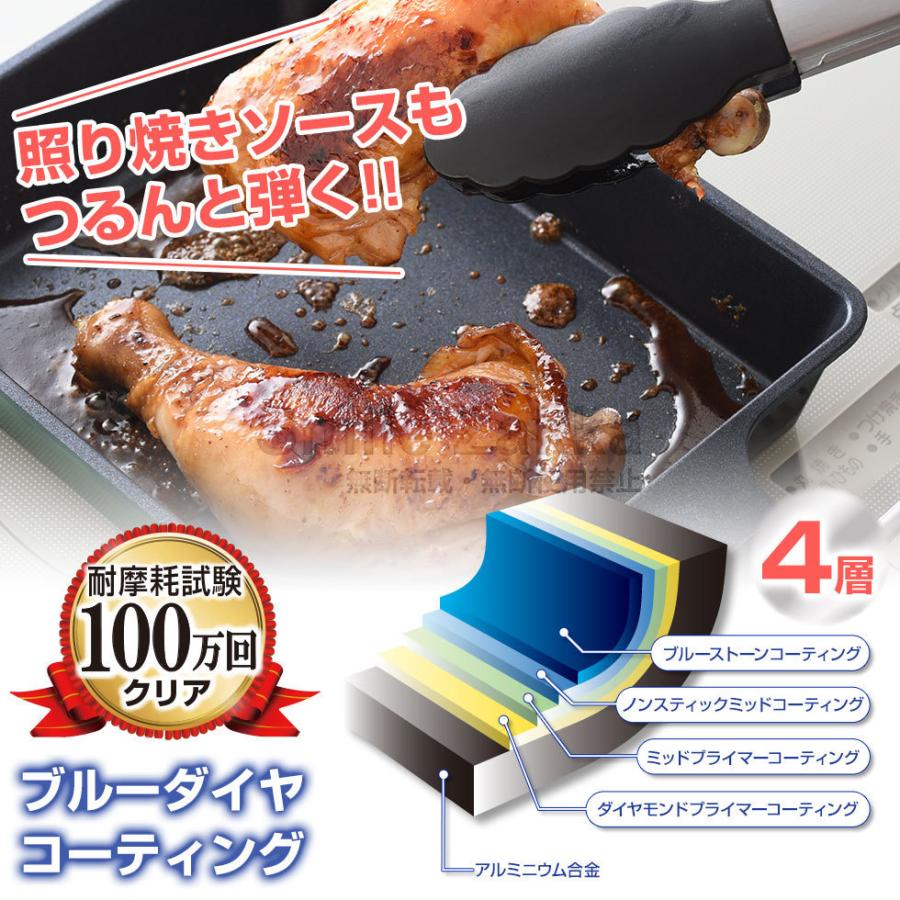 IH 角型フライパン 蓋付き ガラス蓋 マルチパン ガラス蓋付 卵焼き フライパン ih IH対応 Bellfina スーパーベルフィーナプレミアム A-78093 | アーネスト | 06